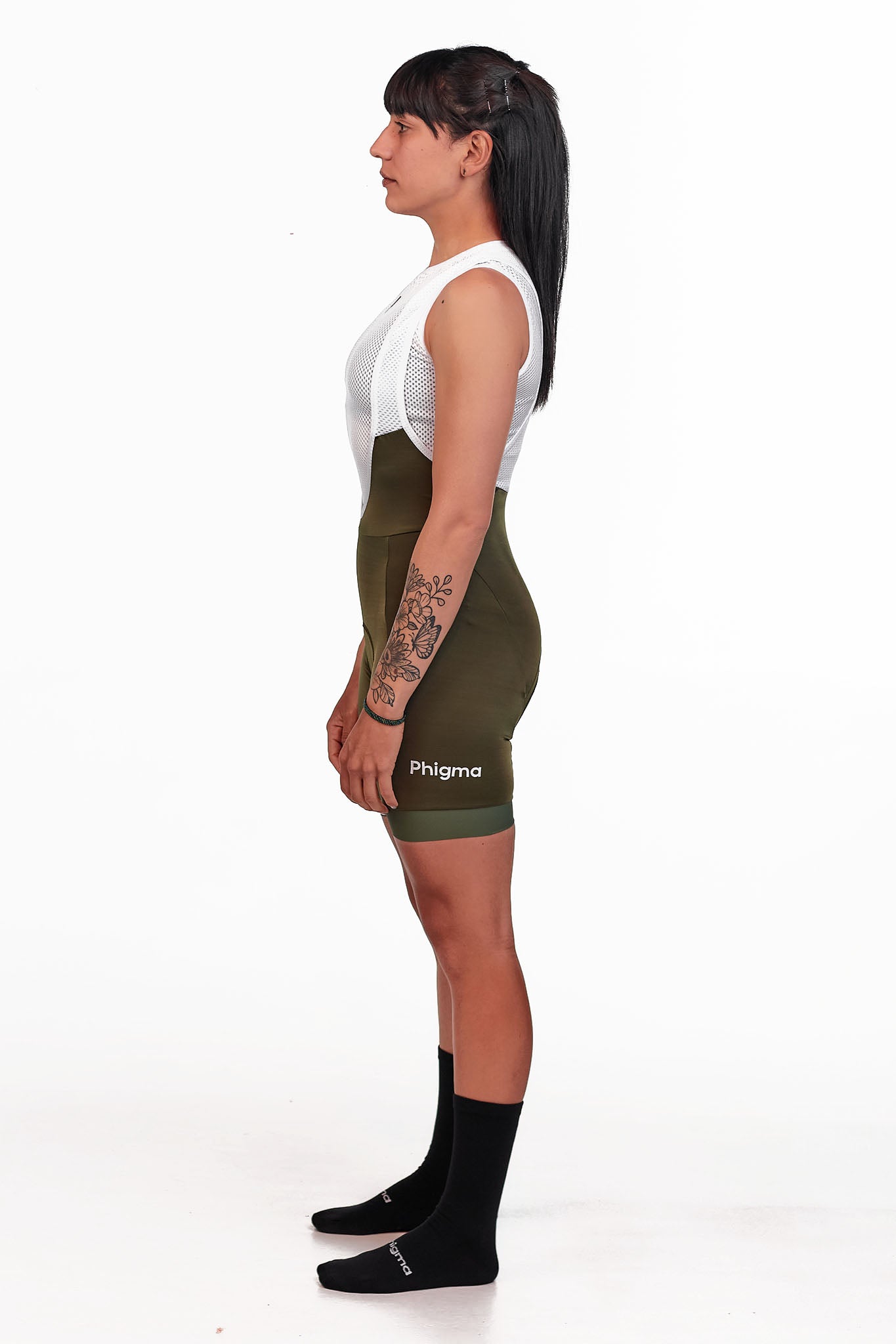 Bib Short Women Military Green